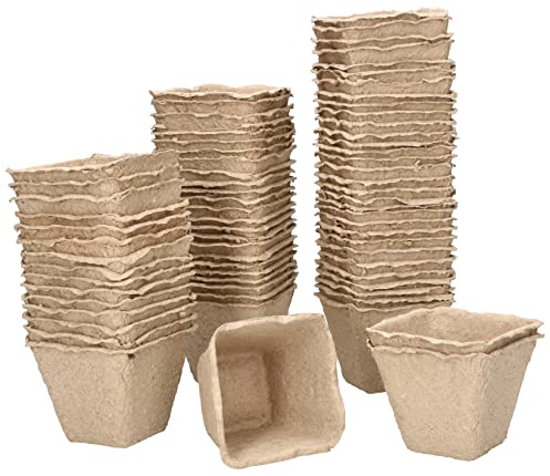 KOTARBAU® 72 Macetas de cultivo de turba, 5 x 6 x 4 cm, Biodegradables y respetuosas con medio ambiente, Macetas ecológicas para plántulas, hierbas y semillas, Macetas pequeñas, cuadradas, 72 UNIDADES