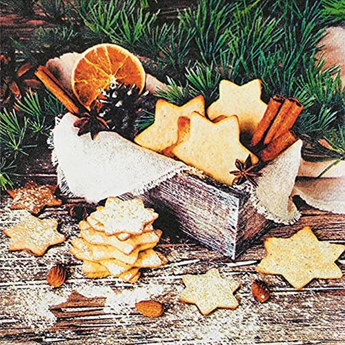 20 Servietten Leckereien für Weihnachten | Geb?ck | Essen | Winter | Tischdeko | Decoupage | Serviettentechnik 33x33cm