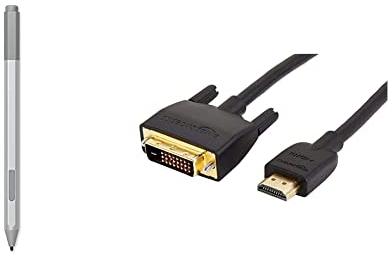 Microsoft Surface Pen Platin Grau & Amazon Basics HDMI-zu-DVI-Adapterkabel, -1,83 Meter, (Nicht für den Anschluss an SCART- oder VGA-Anschlüsse)