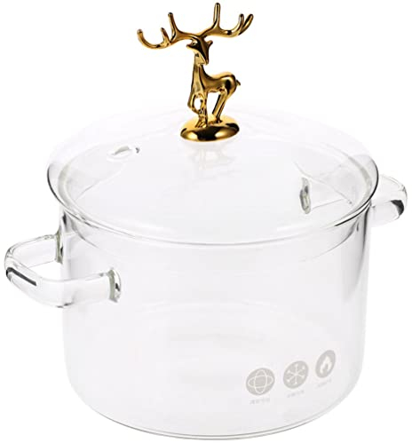 Olla De Sopa Ollas De Vidrio Olla Pequeña Con Tapa Olla a Fuego Lento Cacerola Transparente Olla Caliente De Leche Olla Para Pasta Tazón De Fideos De Pasta Maceta Bebé Con Cubierta