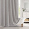 MitoVilla Tenda da doccia lunga in stile boho, 183 x 198 cm, in tessuto di cotone e lino, con nappa, per arredamento rustico francese chic per il bagno, marrone grigio