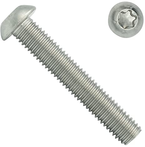 Linsenkopfschrauben mit Innensechsrund (ISR) - M8x40 - (10 Stück) - ISO 7380-1 TX - Vollgewinde - Flachkopfschrauben - rostfreier Edelstahl A2 V2A - SC7380-1TX