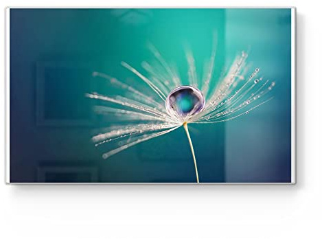 DEQORI Frühstücksbrett Glas | klein 23x14 cm | Motiv Inszenierte Wasserperle | Design Schneidebrett für Küche | Frühstücksbrettchen antibakteriell & rutschfest | Glasplatte & Servierplatte