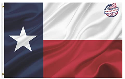 Mosprovie Bandera de Texas de 5 x 8 pulgadas, doble cara, duradero, 4 filas de lona cosida con 2 ojales de latón
