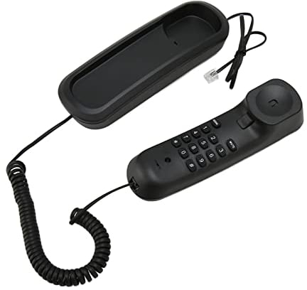 Teléfono de Pared de Estilo Antiguo, Teléfono Fijo con Cable con Función de Silencio y Rellamada para el Hogar, Hotel, Escuela, Oficina