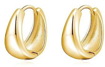 SLUYNZ 925 Sterling Silber Tropfen Ohrringe Creolen für Frauen Damen - Klobige Creolen