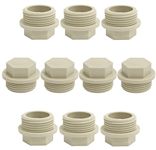 AERZETIX - C66840 - Juego de 10 Tapones roscado macho 1 para tubo de agua en PPR/polipropileno/ - fontanería calefacción instalación sanitaria sistema alimentación racor circuito frío caliente