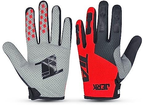 TLA Jerk Gants Motocross, Velo, VTT, Enduro, Trial, BMX, Gant Moto Hommes, Femmes et garçons. Vêtements vélo, Cyclisme élastiques, légers, Respirants et résistants à l'usure