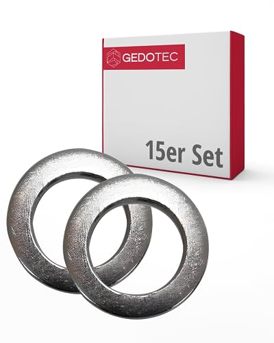 Gedotec Rondelle in acciaio I 10 x 16 x 2 mm I 15 pezzi distanziatori zincati I con rivestimento antiruggine I allineamento ottimale di porte e finestre I rondelle porta