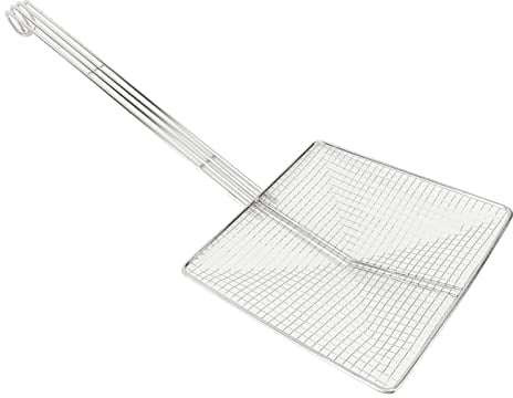 Espumador Cuadrado de Malla Fina, Colador de Acero Inoxidable, Colador de Aceite para Freidora Profunda, Espátula de Colador de Metal con Mango Largo, Colador de Malla, Colador de(malla gruesa)