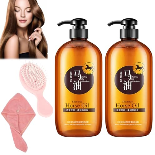 Horse Oil Nourishing Shampoo, Horse Oil Shampoo, Horse Oil Shampoo Japan, Horse Oil Supple Moisturizing Shampoo, Horses Oil Nourishing Shampoo in Japan (2Pcs)