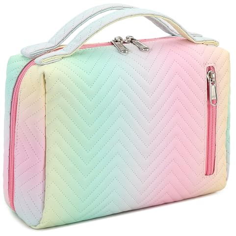 Kulturbeutel Damen Kosmetiktasche Waschtasche Größe Kulturtasche Organizer für Herren und Frauen Make-up Taschen Geschenke (Tiedye Pinkgreen)