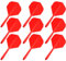 YIEUR 9 Stück Dart Flights mit Schäfte stabil rot, 75mm Kunststoff Standard Dart Zubehör für Darts Dartpfeil Spiel(rot)