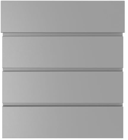 Briefkasten Manufaktur Briefkasten Kant mit Zeitungsfach - Design 1 (RAL 9007 graualuminium)