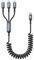 GIANAC 100W USB C auf Multi Kabel [50CM] 3 in 1 Spiralkabel Dehnbar Universal Schnellladekabel USB C[100W]+Micro [10W]+Lightning [27W] für Galaxy S23/22,iPad Pro, MacBook Pro/Air,iPhone 15 14