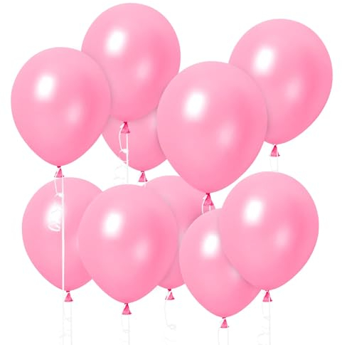 100 pezzi palloncini rosa, 12 pollici palloncini in lattice rosa, palloncini ad elio rosa palloncini per matrimonio San Valentino compleanno battesimo comunione JGA decorazione di partito