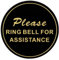 PATIKIL Please Ring Bell For Assistance Sign, 4ODx0.12T Self-Adhesive Warning Sign for Business Home Door Wall Window Office Entrance, Black Board Gold