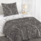 Dreamzie Bettwäsche Set 140x200 cm mit 1 Kissenbezügen 65x65 cm - Muster Zweige Grau - Bettwäsche 140x200 Einzelbett aus 100% Mikrofaser - Zertifiziert ohne Chemikalien (Oeko TEX)