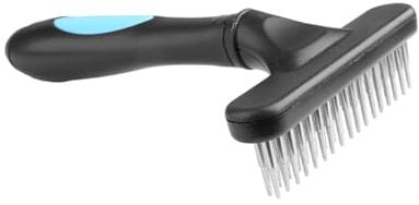 GroveEss Dog Grooming Brush,Carpet Rake Pet Undercoat Rake for Dogs Cats,Double Row Steel Pins Deshedding Dematting Tool Pet Hair Remover for Carpet Pet Short Long Hair