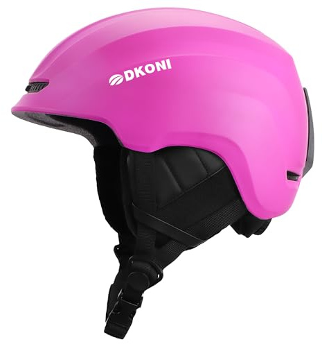 DKONI Casque de ski, de planche à neige pour homme et femme, système de ventilation réglable en deux étapes, casque de sports d'hiver pour adultes, jeunes et grands enfants (violet, taille L : 58-62