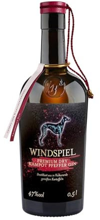 Gin Windspiel Premium Kampot Pfeffer London Dry Gin Medium Flasche 50 cl