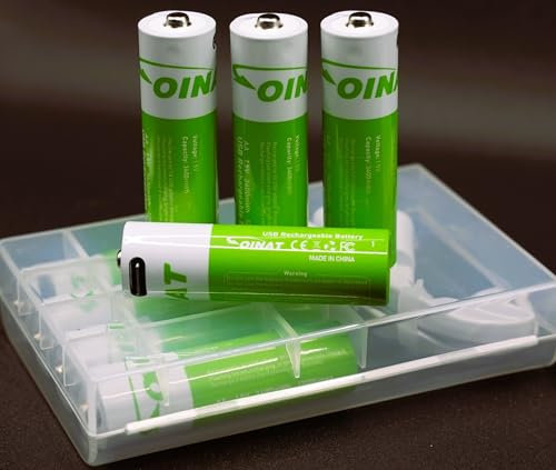 OINAT 4-Pack USB Rechargeable AA Lithium Batteries – 3400mWh High-Capacity Power with Type-C Cable for Smart Devices, Toys, & More