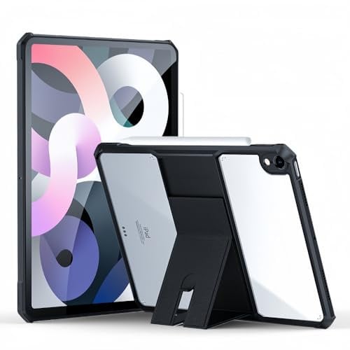 Clear Case for iPad Air 11 Inch (M3/M2, 2024/2025) Case with Stand, iPad Air 5th/4th Generation 2022/2020 10.9 Inch Transparent Back Cover Kickstand Slim Light Drop Safe