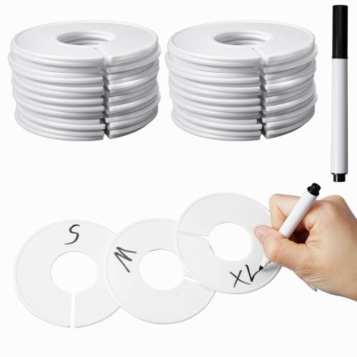 40 Stück KleiderbüGel GröSsentrenner mit 1 Markierstift, 9cm Durchmesser GrößEnreiter KleiderstäNder GrößEn Teiler KleiderbüGel GrößEntrenner Kleiderstange für Kleiderschrank Bekleidungsgeschäft
