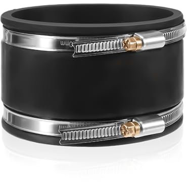 Raccord de tuyau en caoutchouc - 100 mm - Diamètre : 100 mm - Raccord en caoutchouc flexible avec deux colliers de serrage en acier inoxydable - Manchon de réduction du bruit - Raccord de tuyau pour