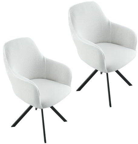 IGTOPS 2er/4er Set Stretch Stuhlbezug für Bürostuhl, Computerstuhl, Drehstuhl, Universal Stuhlhussen mit Armlehne, Abnehmbar Waschbar, Für Haushalt & Wohnen, Esszimmer,Hotel (2, Weiß)