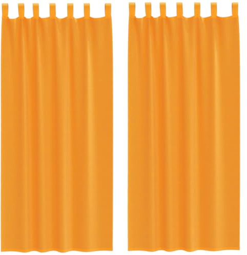 vidaXL Voile Vorhänge mit Schlaufen 2 STK. Orange 140x245 cm