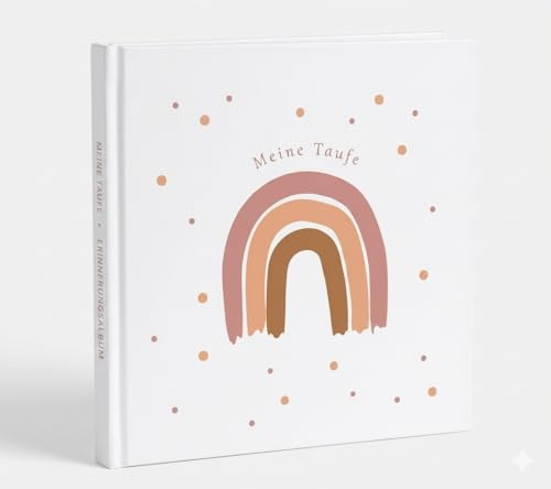 paperlovers Taufalbum Mädchen Regenbogen, Erinnerungsalbum Taufe, Gästebuch Taufe, Taufbuch Regenbogen, Erinnerungsbuch Taufe