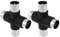 YINETTECH Distribuidor de antena receptor de TV de cuatro vías de 9,5 mm macho a 9,5 mm hembra de 35 x 39,9 mm, divisor de cable coaxial negro