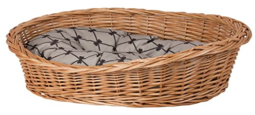 Hundekorb aus Weide in Naturfarbe, Tierkorb, Katzenkorb (Beige, 90x70 H27)