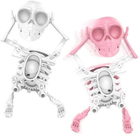 Aufziehspielzeug Halloween Spielzeug, 2 Stück Lustig Tanzende Skelett, Totenkopf Uhrwerk Spielzeug Kinder, Skelett Requisite, Halloweens Deko Skelett, Halloween Kinder Geschenk Party Mitgebsel