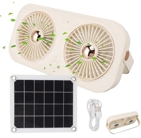 Biniveil Chicken Coop Exhaust Fan,with 20W Solar Panel Ventilation Fan | Compact Weatherproof Ventilation for Camping Garage Attic Patio Outdoor Restroom