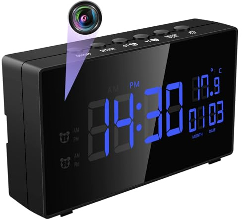 CYI WiFi5G Spy Camera Clock, HD1080P Portable Hidden Spy Camera, Mini WiFi Indoor Wireless Camera with 135° Wide Angle Night Vision Motion Detection for Home, Office, etc.