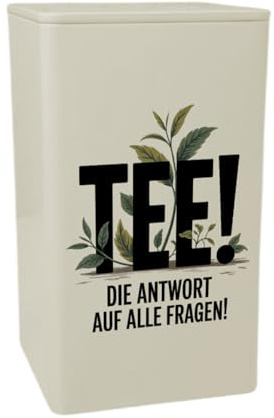 speecheese TEE - die Antwort auf alle Fragen TeeDose 900ml für Teeliebhaber Lustige AufbewahrungsDose 900ml für Tee-Fans