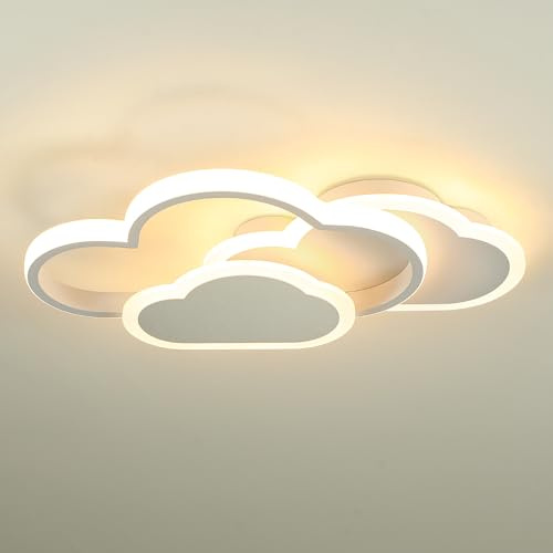 MELAYR LED Deckenleuchte Kinderzimmer 21W, 3000K/4500K/6500K Deckenlampe LED 2100lm CRI≥80, LED Lampe für Wohnzimmer, Schlafzimmer, Büro, Küche und Flur mit Memory Funktion Weiß