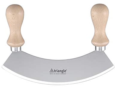 triangle 43 231 23 02 Wiegemesser 23 cm, einschneidig mit Holzgriff Made in Solingen/Germany professionelle Qualität Kräutermesser Pizzamesser