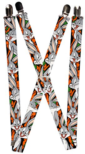 Buckle-Down Herren Suspender-Bugs Bunny Hosenträger, Mehrfarbig, 3.5 x 2.5