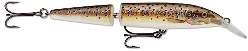 Rapala - Jointed Angelköder - Angelzubehör aus Balsaholz - Süßwasser Spinnköder - Lauftiefe 1.2-4.2m - Fischköder 13cm, 18g - Hergestellt in Estland - Brown Trout