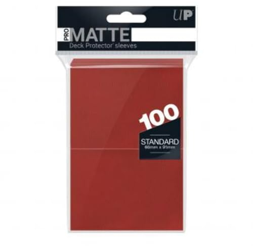 Ultra Pro 84516 Kartenhüllen, Standardgröße, Profi-Hüllen, matt, 100 Stück, rot