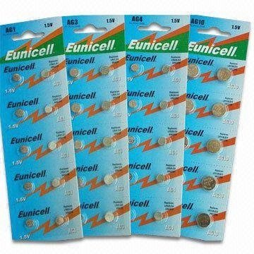 Eunicell 100 x AG10 LR54 LR1130 L1131 SR1130W 389 G10 hochwertige Tasten Batterien by