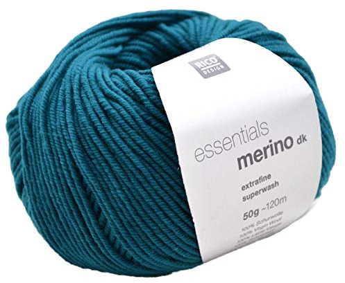 Rico Merino DK Merino Wool Colour 30 Turquoise Wool for Knitting & Crocheting