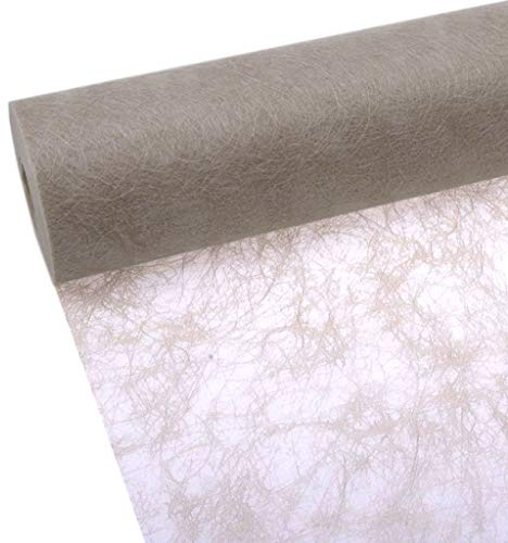 Sizoflor Tischband - 25 Meter Rolle + 100 Dekoherzen Gratis (20cm Breite, Walnuss)