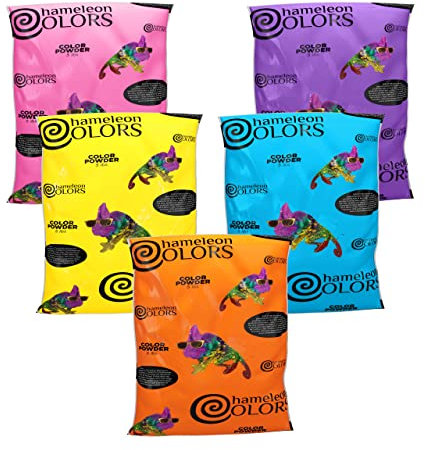 Chameleon Colors Farbpulver, 5 Farben Holi-Pulver, 11,3 kg (2,3 kg pro Beutel), 5 Stück