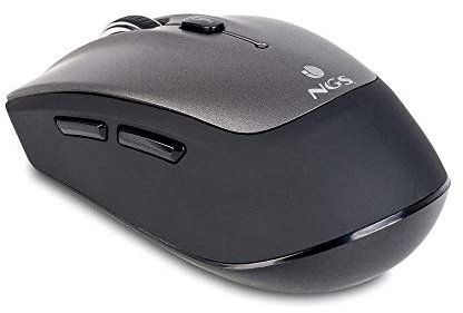 NGS Ratón inalámbrico Óptico FRIZZ Dual Compatible con tecnología Dual: Bluetooth y 2.4 GHz Color Gris. Plug & Play.