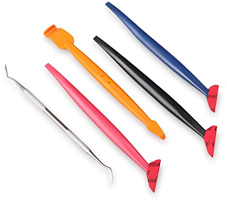 Winjun 5 in 1 Micro Magnet Mini Rakel Set mit Unterschiedliche Härte zum Folie Kante Verschluss Steck für Autofolie Tönungsfolie Fensterfolie Werkzeug