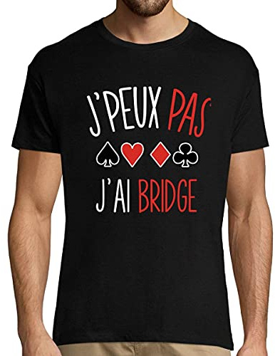 J'peux Pas J'Ai Bridge | T-Shirt Homme Humour/Fun/Drôle pour Les Fans Parties de Cartes XXL